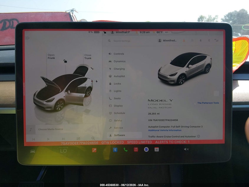 2023 Tesla Model y VIN 7SAYGDEE7PA024656 IAAI salvage auction — RIGHT SIDE, Wait Title, sold $15,725 on 2026-08-28 (photo 7)