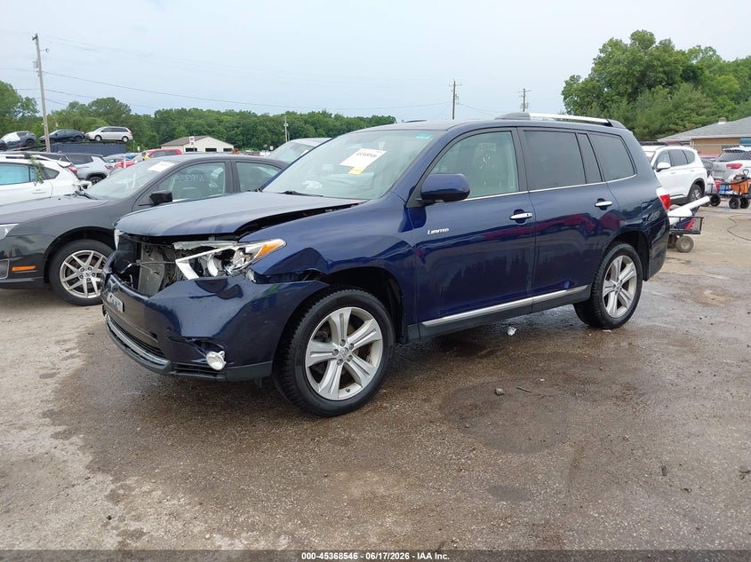 2013 Toyota Highlander VIN 5TDDK3EH3DS227763 IAAI salvage auction — FRONT END, Clear (Indiana), sold $3,850 on 2026-07-22 (photo 2)