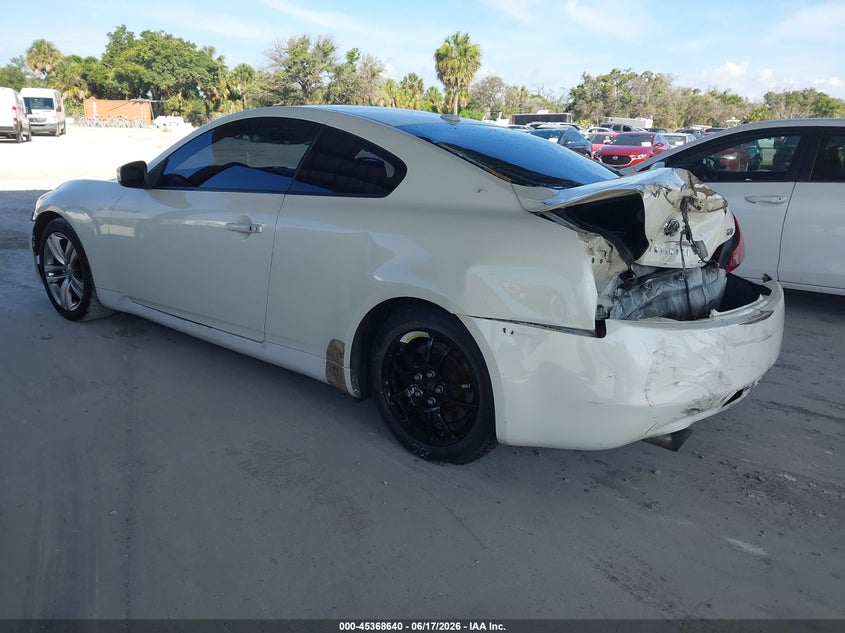 2008 Infiniti G37 VIN JNKCV64E38M105724 IAAI salvage auction — FRONT & REAR, Certificate Of Destruction (Florida), sold $450 on 2026-07-07 (photo 3)