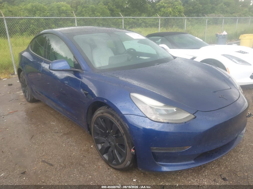 2021 Tesla Model 3 VIN 5YJ3E1EB2MF063459 IAAI salvage auction — FRONT END, Salvage (Louisiana), sold $4,200 on 2026-07-28 (photo 1)