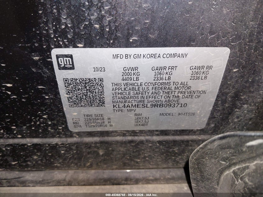 2024 Buick Encore gx VIN KL4AMESL9RB093710 IAAI salvage auction — LEFT FRONT, Salvage Title, sold $5,300 on 2026-07-19 (photo 9)