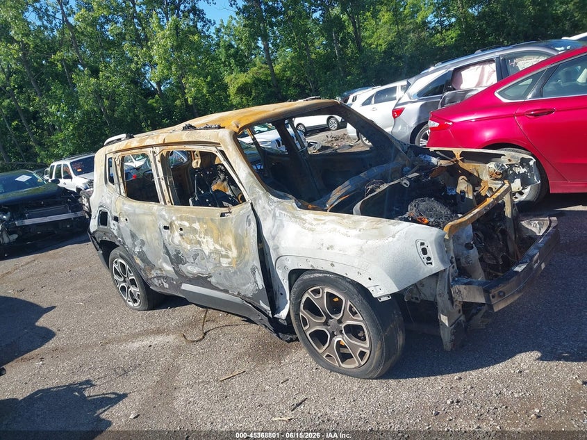 2016 Jeep Renegade VIN ZACCJBDT9GPD28113 IAAI salvage auction — TOTAL BURN, Salvage Title, sold $25 on 2026-07-28 (photo 1)