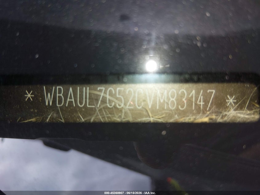 2012 BMW 1er VIN WBAUL7C52CVM83147 IAAI salvage auction — REAR END, Salvage (Texas), sold $900 on 2026-07-07 (photo 9)