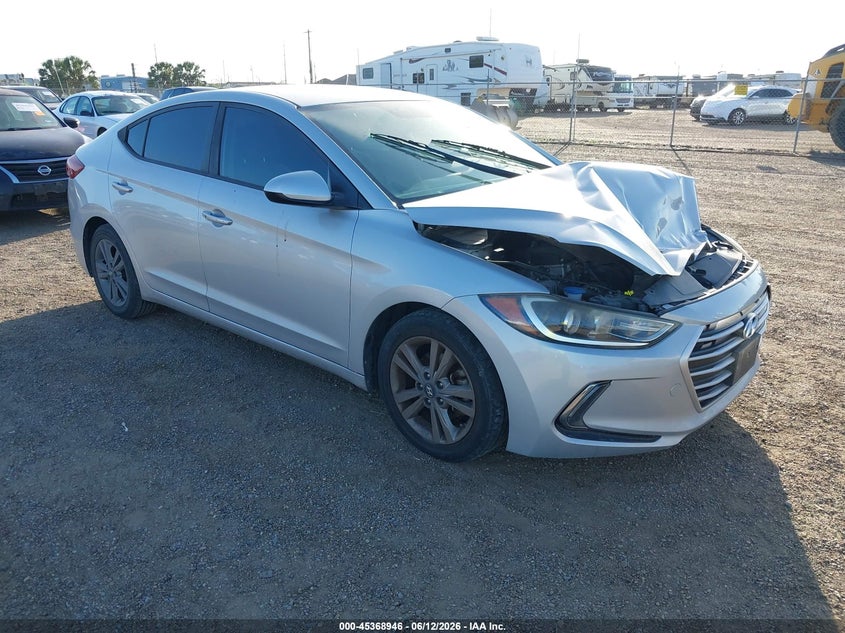 2017 Hyundai Elantra VIN KMHD84LF5HU173465 IAAI salvage auction — FRONT END, Salvage Title, sold $1,150 on 2026-08-02 (photo 1)