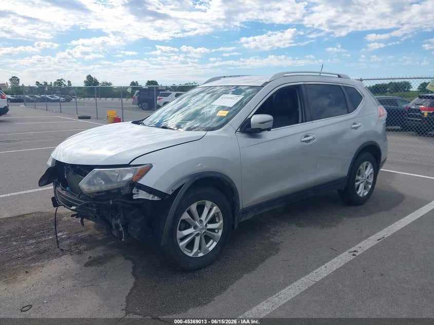 2016 Nissan Rogue VIN KNMAT2MV6GP662664 IAAI salvage auction — FRONT END, Clear (Indiana), sold $1,350 on 2026-07-31 (photo 2)