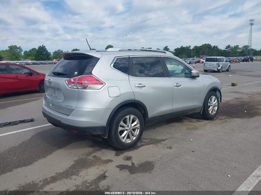 2016 Nissan Rogue VIN KNMAT2MV6GP662664 IAAI salvage auction — FRONT END, Clear (Indiana), sold $1,350 on 2026-07-31 (photo 4)