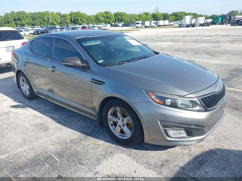 2015 Kia Optima VIN 5XXGM4A74FG508288 IAAI salvage auction — NORMAL WEAR, Clear (Florida), sold $475 on 2026-07-30 (photo 1)