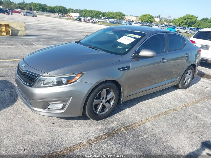 2015 Kia Optima VIN 5XXGM4A74FG508288 IAAI salvage auction — NORMAL WEAR, Clear (Florida), sold $475 on 2026-07-30 (photo 2)