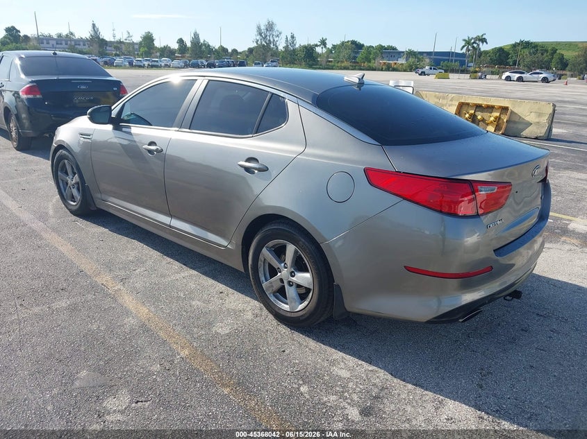 2015 Kia Optima VIN 5XXGM4A74FG508288 IAAI salvage auction — NORMAL WEAR, Clear (Florida), sold $475 on 2026-07-30 (photo 3)