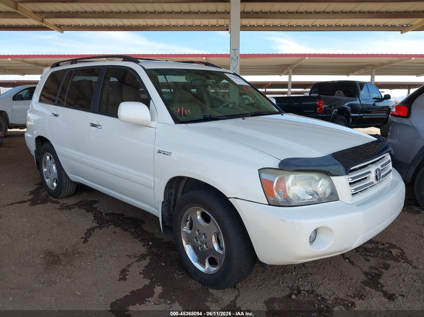 2007 Toyota Highlander VIN JTEDP21A970126718 IAAI salvage auction — FRONT END, Clear (Arizona), sold $1,000 on 2026-07-14 (photo 1)