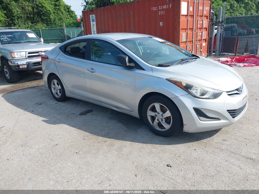2014 Hyundai Elantra VIN KMHDH4AE0EU037413 IAAI salvage auction — NORMAL WEAR, Clear (Maryland), sold $900 on 2026-07-09 (photo 1)