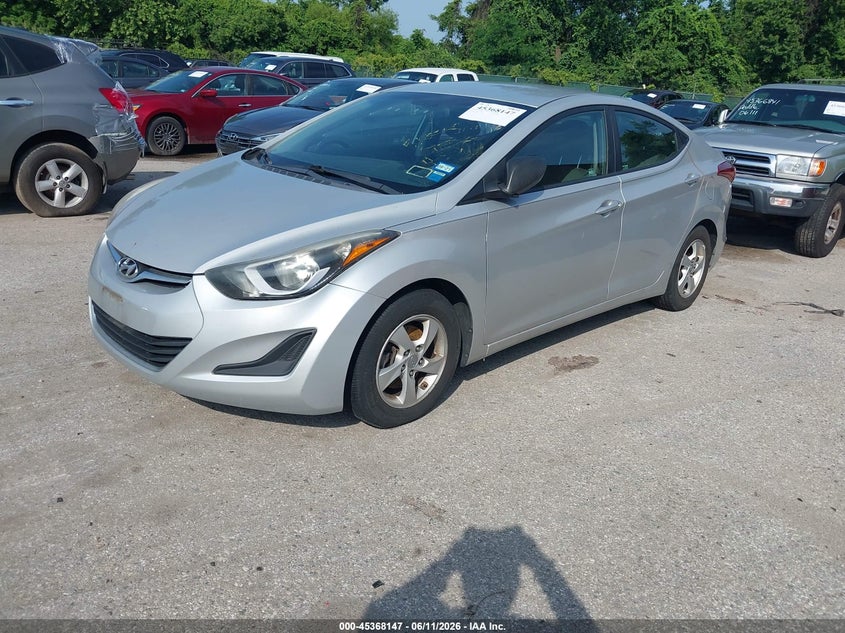2014 Hyundai Elantra VIN KMHDH4AE0EU037413 IAAI salvage auction — NORMAL WEAR, Clear (Maryland), sold $900 on 2026-07-09 (photo 2)