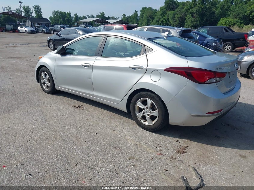 2014 Hyundai Elantra VIN KMHDH4AE0EU037413 IAAI salvage auction — NORMAL WEAR, Clear (Maryland), sold $900 on 2026-07-09 (photo 3)