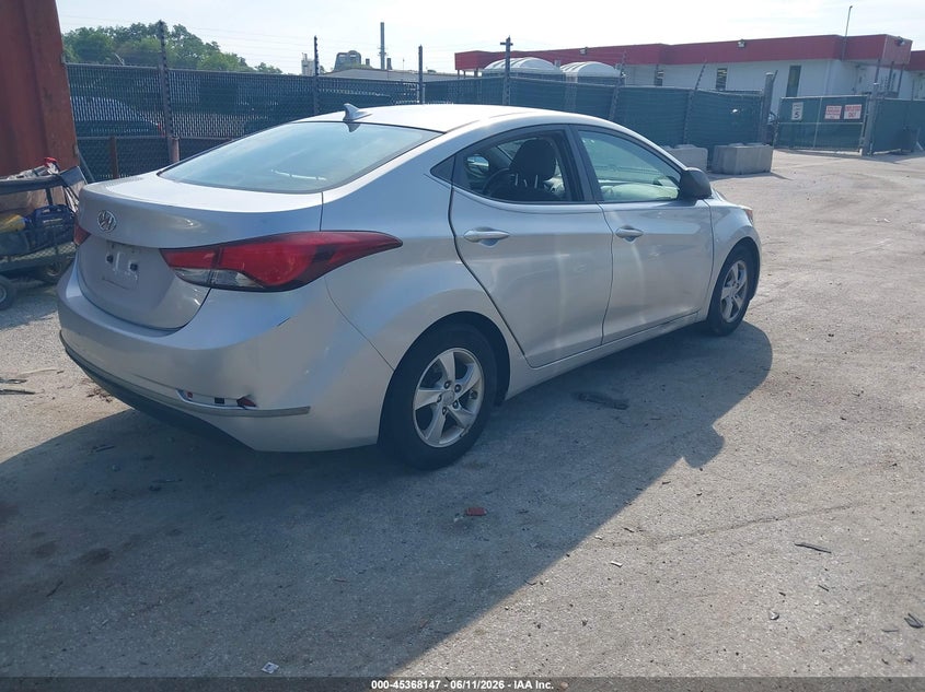 2014 Hyundai Elantra VIN KMHDH4AE0EU037413 IAAI salvage auction — NORMAL WEAR, Clear (Maryland), sold $900 on 2026-07-09 (photo 4)