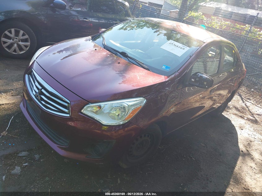 2017 Mitsubishi Mirage VIN ML32F3FJXHH000306 IAAI salvage auction — LEFT REAR, Clear (Virginia), sold $925 on 2026-07-23 (photo 2)