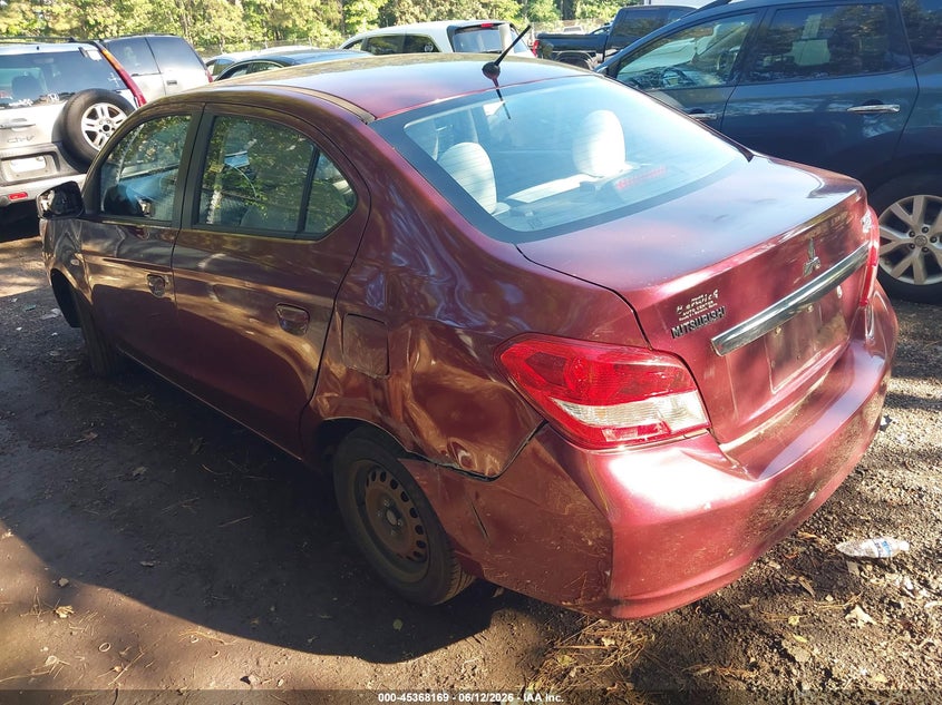 2017 Mitsubishi Mirage VIN ML32F3FJXHH000306 IAAI salvage auction — LEFT REAR, Clear (Virginia), sold $925 on 2026-07-23 (photo 3)
