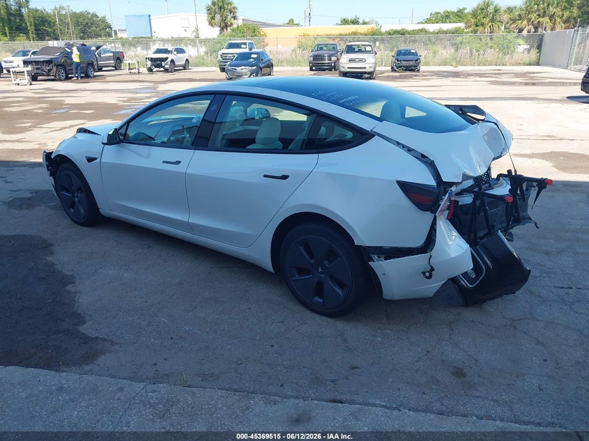 2022 Tesla Model 3 VIN 5YJ3E1EA5NF329727 IAAI salvage auction — FRONT END, Certificate Of Destruction (Florida), sold $2,350 on 2026-07-18 (photo 3)