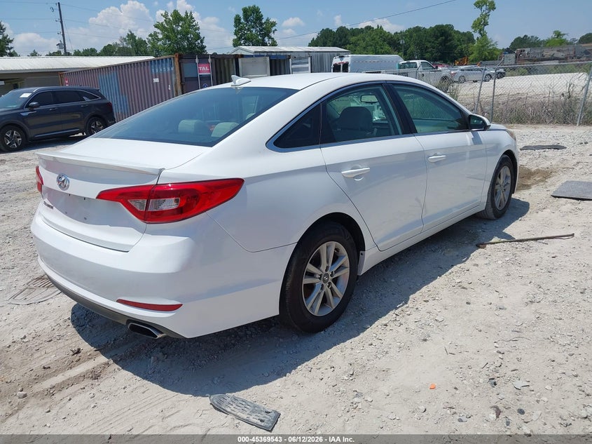 2016 Hyundai Sonata VIN 5NPE24AF6GH278120 IAAI salvage auction — MECHANICAL, Clear (North Carolina), sold $475 on 2026-07-09 (photo 4)