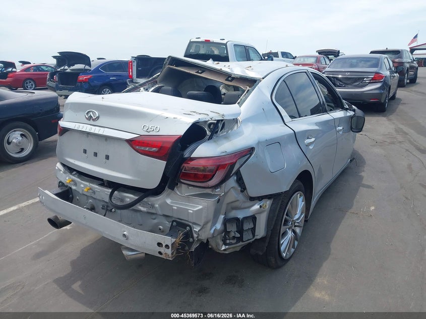 2020 Infiniti Q50 VIN JN1EV7APXLM205594 IAAI salvage auction — ROLLOVER, Salvage (Idaho), sold $1,700 on 2026-07-15 (photo 4)