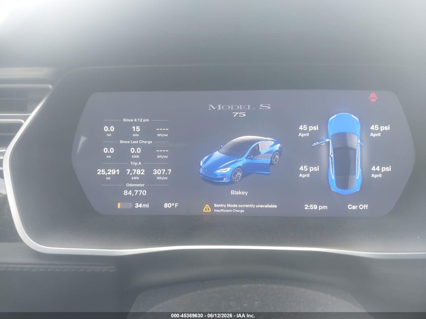 2016 Tesla Model s VIN 5YJSA1E12GF173253 IAAI salvage auction — SIDE, Original (Texas), sold $6,700 on 2026-07-16 (photo 7)