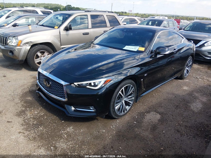 2019 Infiniti Q60 VIN JN1EV7EL7KM291596 IAAI salvage auction — HAIL, Clear (Oklahoma), sold $9,300 on 2026-08-01 (photo 2)