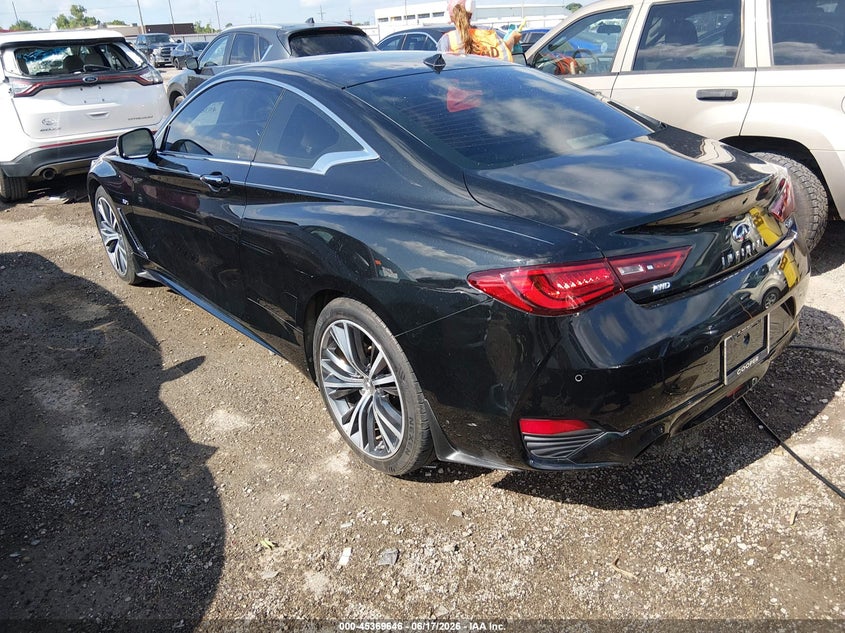 2019 Infiniti Q60 VIN JN1EV7EL7KM291596 IAAI salvage auction — HAIL, Clear (Oklahoma), sold $9,300 on 2026-08-01 (photo 3)