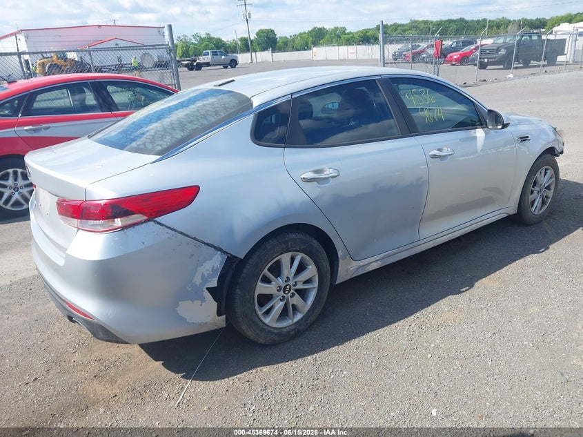 2016 Kia Optima VIN 5XXGT4L37GG028700 IAAI salvage auction — NORMAL WEAR, Clear (Virginia), sold $575 on 2026-07-21 (photo 4)