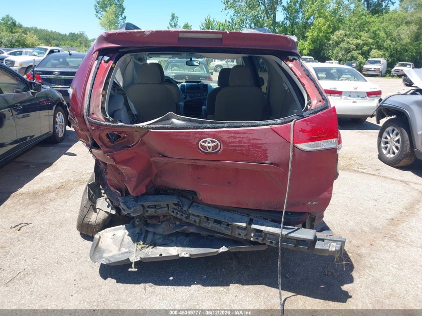2011 Toyota Sienna VIN 5TDKK3DC0BS017728 IAAI salvage auction — REAR END, Salvage (Ohio), sold $800 on 2026-07-14 (photo 6)