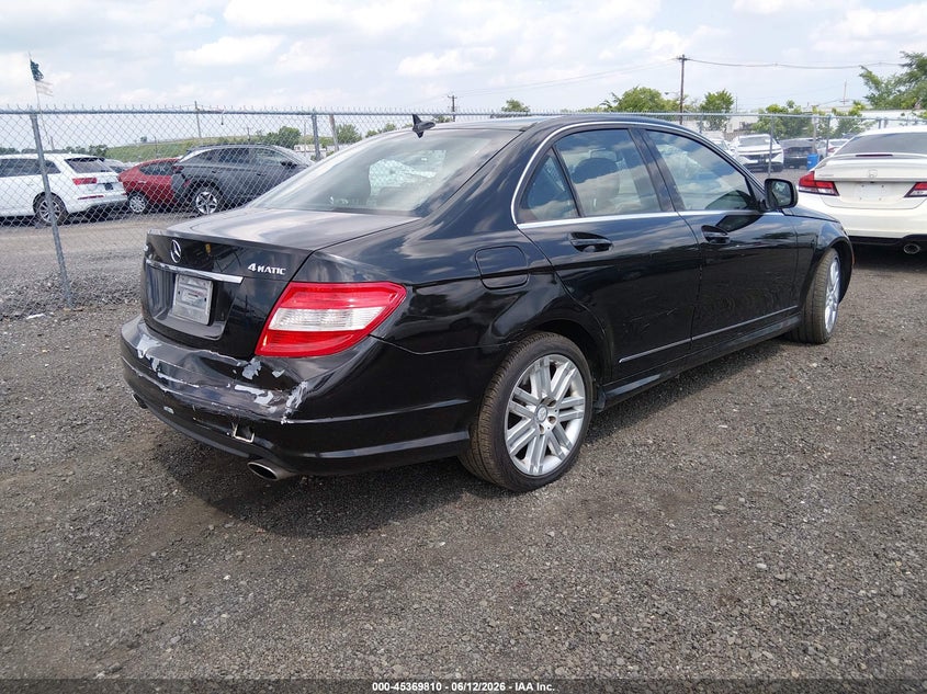 2009 Mercedes-benz C class VIN WDDGF81X69R056689 IAAI salvage auction — REAR END, Salvage (New Jersey), sold $200 on 2026-07-29 (photo 4)