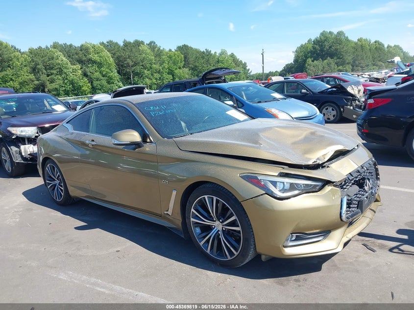 2018 Infiniti Q60 VIN JN1CV7EK6JM200217 IAAI salvage auction — FRONT END, Salvage (Idaho), sold $25 on 2026-07-29 (photo 1)