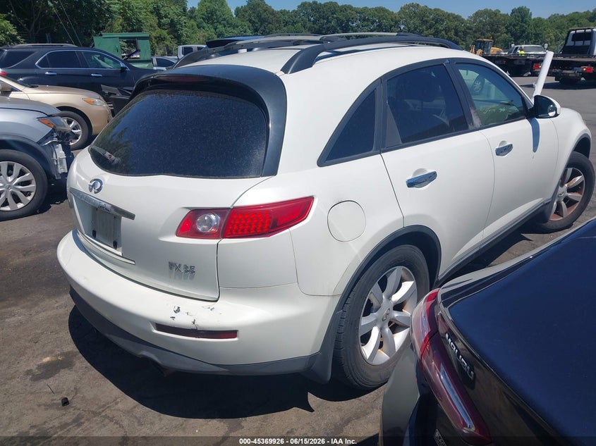2005 Infiniti Fx35 VIN JNRAS08W45X206492 IAAI salvage auction — LEFT SIDE, Salvage (North Carolina), sold $275 on 2026-07-09 (photo 4)