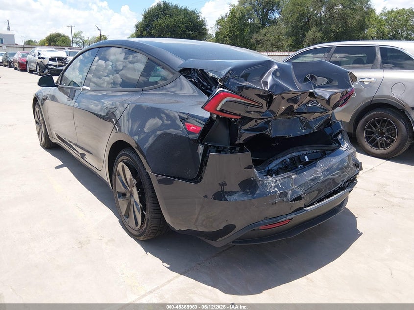 2024 Tesla Model 3 VIN 5YJ3E1EA5RF863266 IAAI salvage auction — REAR END, Salvage (Texas), sold $9,550 on 2026-07-21 (photo 3)