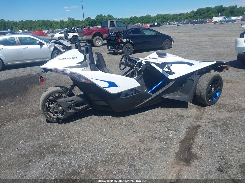 2019 Polaris Slingshot VIN 57XAASFA6K8135749 IAAI salvage auction — LEFT FRONT, Salvage - Greater Than 75% (Maryland), sold $1,600 on 2026-07-08 (photo 4)