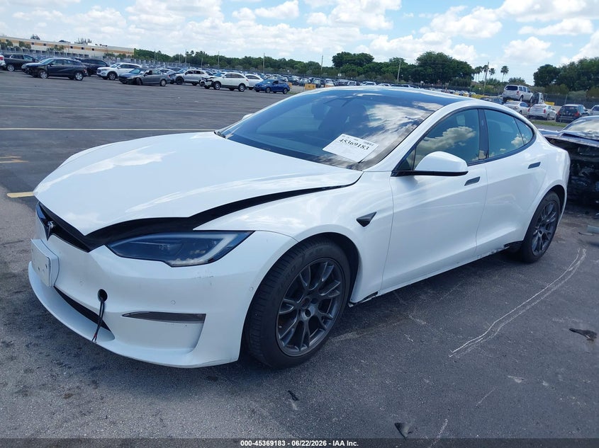2022 Tesla Model s VIN 5YJSA1E50NF477052 IAAI salvage auction — WATER/FLOOD, Salvage Title, sold $13,250 on 2026-07-30 (photo 2)