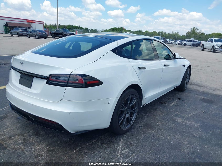 2022 Tesla Model s VIN 5YJSA1E50NF477052 IAAI salvage auction — WATER/FLOOD, Salvage Title, sold $13,250 on 2026-07-30 (photo 4)