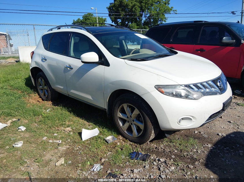 2010 Nissan Murano VIN JN8AZ1MU8AW013384 IAAI salvage auction — REAR END, Salvage (Tennessee), sold $475 on 2026-07-16 (photo 1)