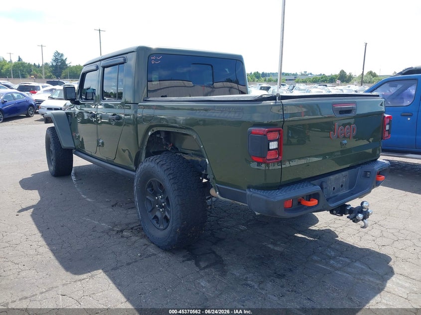 2021 Jeep Gladiator VIN 1C6JJTEGXML606605 IAAI salvage auction — SIDE, Clear - Dealer Only (California), sold $18,700 on 2026-07-31 (photo 3)