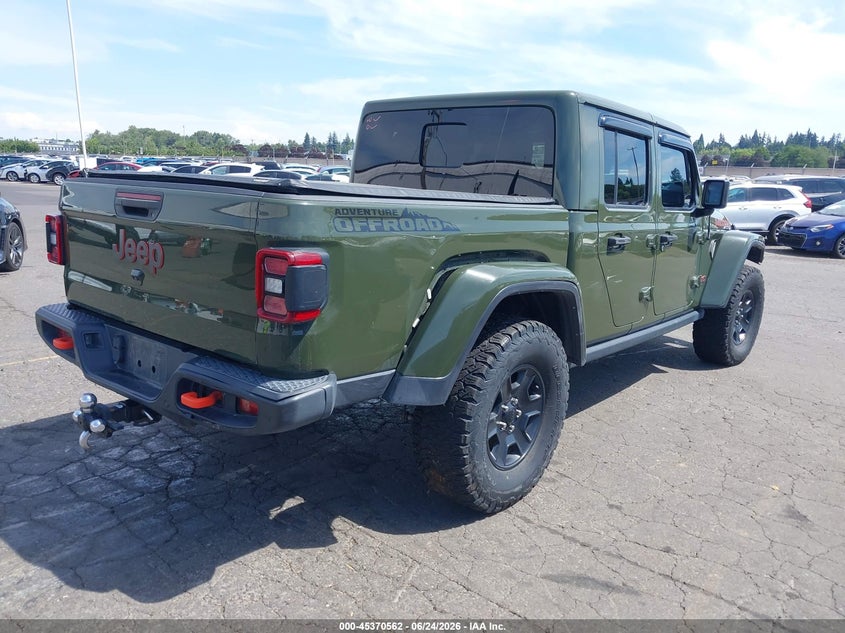 2021 Jeep Gladiator VIN 1C6JJTEGXML606605 IAAI salvage auction — SIDE, Clear - Dealer Only (California), sold $18,700 on 2026-07-31 (photo 4)