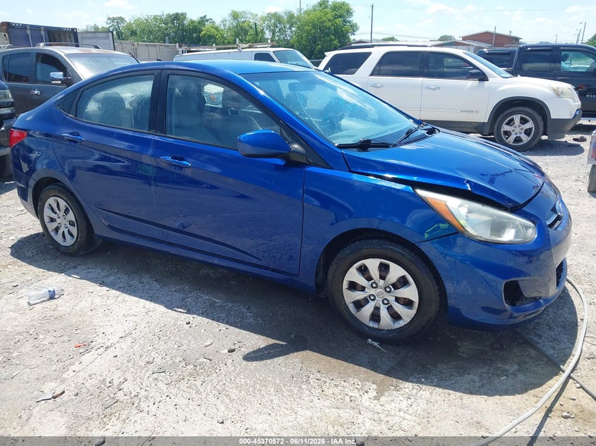 2016 Hyundai Accent VIN KMHCT4AE0GU947673 IAAI salvage auction — NORMAL WEAR, Clear (Tennessee), sold $575 on 2026-07-16 (photo 1)
