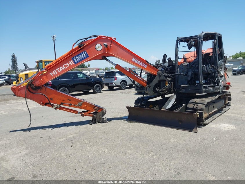 2019 Hitachi Zx85-5 compact excavator VIN HCMDEF60C00019233 IAAI salvage auction — Burn Engine, Bill Of Sale -  Non Motor Vehicle (California), sold $2,600 on 2026-07-22 (photo 2)