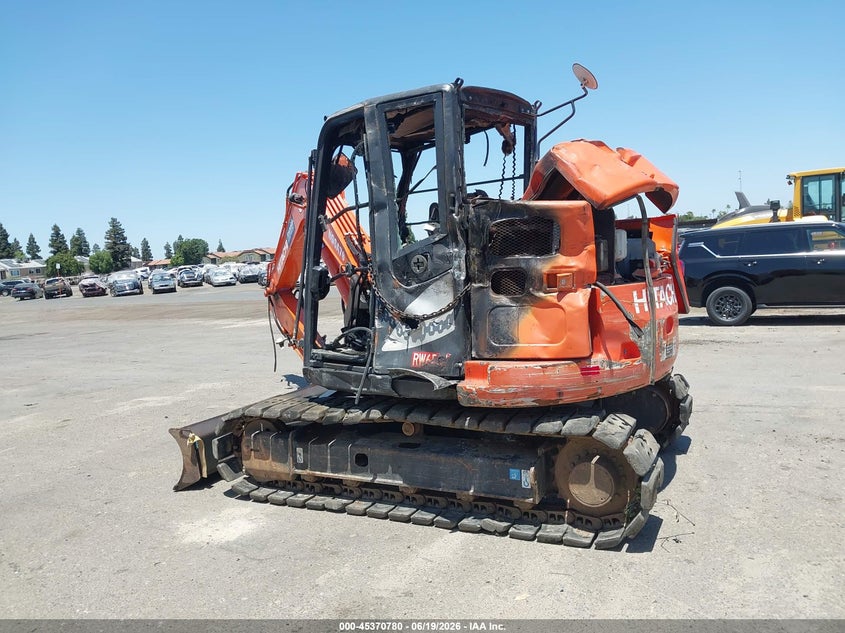 2019 Hitachi Zx85-5 compact excavator VIN HCMDEF60C00019233 IAAI salvage auction — Burn Engine, Bill Of Sale -  Non Motor Vehicle (California), sold $2,600 on 2026-07-22 (photo 3)
