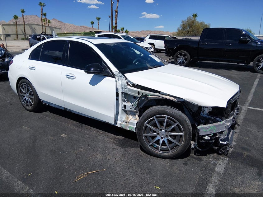 2024 Mercedes-Benz C-Class VIN W1KAF8HB8RR184903 IAAI salvage auction — Side, Salvage (Nevada), sold $25,000 on 2026-07-08 (photo 1)