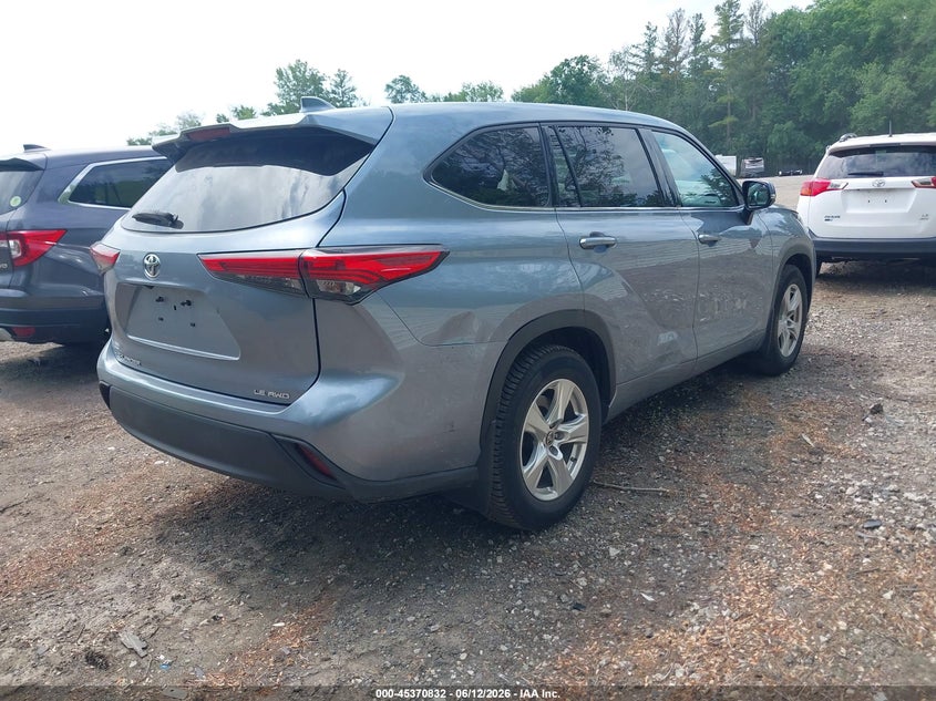 2020 Toyota Highlander VIN 5TDBZRBH7LS017059 IAAI salvage auction — LEFT FRONT, Salvage (Massachusetts), sold $9,700 on 2026-07-23 (photo 4)