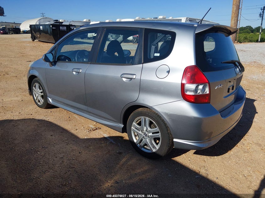 2007 Honda Fit VIN JHMGD38687S039428 IAAI salvage auction — HAIL, Salvage (Missouri), sold $350 on 2026-07-13 (photo 3)
