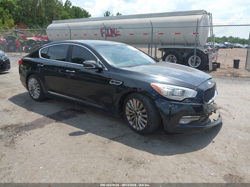 2015 Kia K900 VIN KNALW4D43F6023064 IAAI salvage auction — LEFT FRONT, Salvage (Mississippi), sold $675 on 2026-07-22 (photo 1)