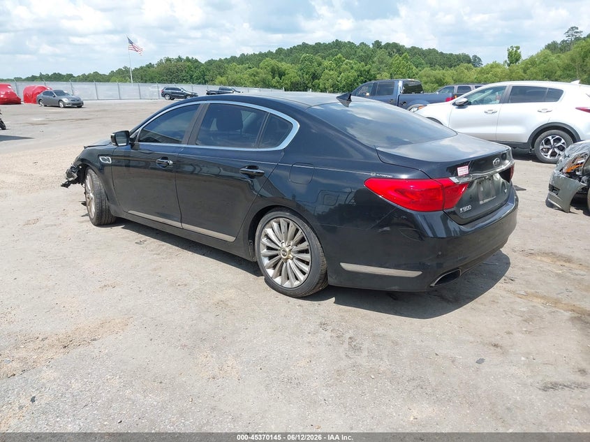 2015 Kia K900 VIN KNALW4D43F6023064 IAAI salvage auction — LEFT FRONT, Salvage (Mississippi), sold $675 on 2026-07-22 (photo 3)