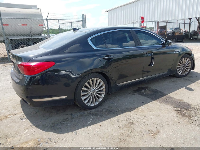 2015 Kia K900 VIN KNALW4D43F6023064 IAAI salvage auction — LEFT FRONT, Salvage (Mississippi), sold $675 on 2026-07-22 (photo 4)