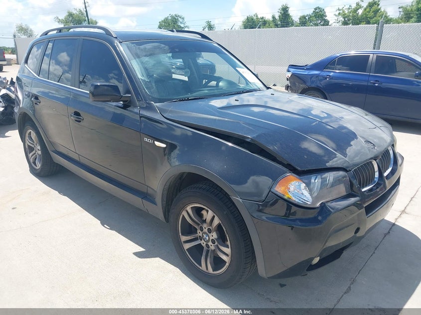 2006 BMW X3 VIN WBXPA93436WD25008 IAAI salvage auction — FRONT END, Original (Texas), sold $525 on 2026-07-24 (photo 1)