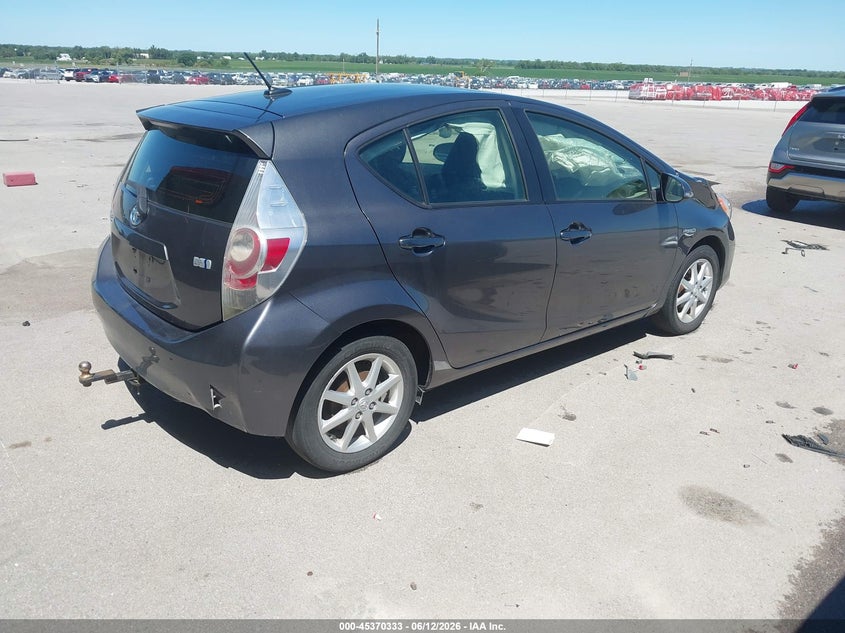 2014 Toyota Prius c VIN JTDKDTB37E1076192 IAAI salvage auction — FRONT END, Certificate Of Title (Nebraska), sold $700 on 2026-07-23 (photo 4)