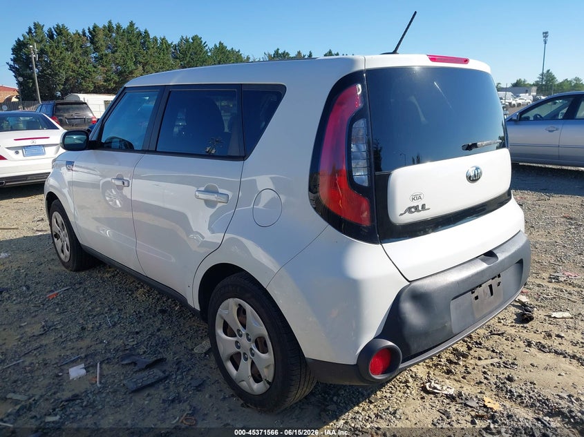 2015 Kia Soul VIN KNDJN2A25F7232644 IAAI salvage auction — NORMAL WEAR, Clear (Virginia), sold $875 on 2026-07-06 (photo 3)